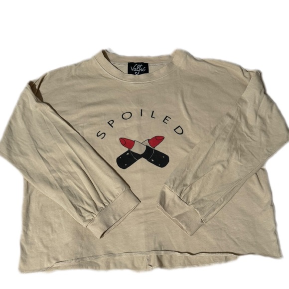 Valfre Spoiled Lipstick Crop Top Long Sleeve Shirt Size Medium - Picture 2 of 6